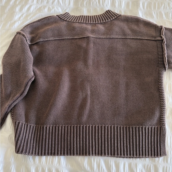 American Eagle Long Weekend V-Neck Sweater XS coffee - Picture 5 of 6